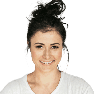 woman in white crew neck shirt smiling