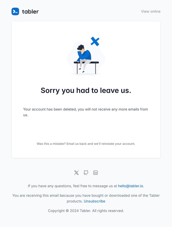 Tabler Emails - account-deleted