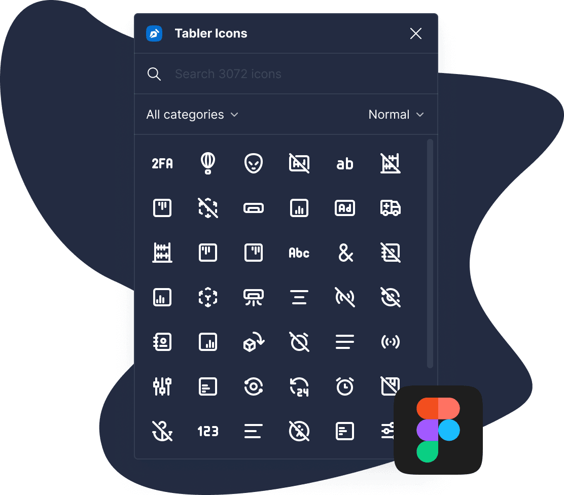 Tabler Icons Figma plugin dark